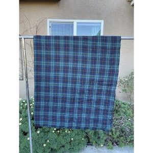 Fabric Material Green Blue Plaid red white lines 224*64 inch 7.37 Yard